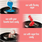 Nostalgia Retro Hard and Sugar Free Countertop Original Cotton Candy Maker, Includes 2 Reusable Cones and Scoop – Red