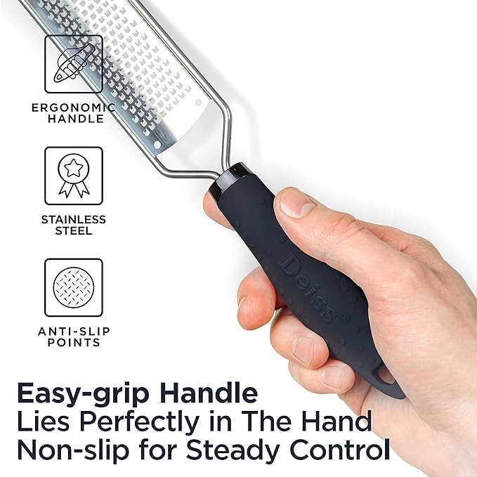 Deiss PRO Dual Julienne Peeler & Vegetable Peeler and Deiss PRO Lemon Zester & Heavy Duty Cheese Grater