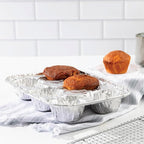 PLASTICPRO Aluminum Foil Muffin Pans Reusable and Disposable, Muffin & Pie foil Pan (10, 6 cavity XL)