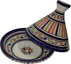 Moroccan Handmade Serving Tagine Exquisite Ceramic With Vivid colors Original large 12 inches Across