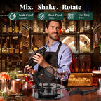 Bartender Kit,Cocktail Shaker Set 13-Piece Bar Tool Set with Acrylic Rotatable Stand for The Home,Bar（Frosted Black）