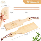 Gnocchi Board Set for Rolling Dough - 2x Paddles, 2x Rollers & 1x Cutter, Bamboo Pasta Shaper Tools Butter Maker, Garganelli Cavatelli Tortellini Cavarola Roller (Gnocchi Board Set 4)