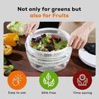 Large Salad Spinner – BPA-Free Vegetable & Fruit Dryer, Lettuce Spinner with Bowl and Colander