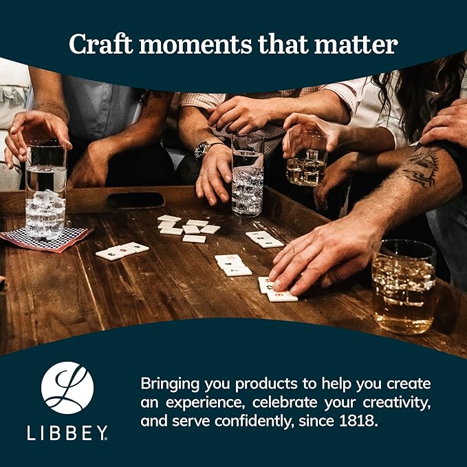 Libbey Pueblo Tumbler and Rocks Glass Set, Wavy and Groovy Drinking Glasses Set, Dishwasher Safe Glasses Drinking Set of 16 for Everyday Family Meals