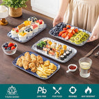 vancasso Porcelain Serving Trays for Party, Serving Platters Set of 4,Serving Dishes for Entertaining, Ceramic Party Trays and Platters for Serving Food, 12" Inch, Series SELENE