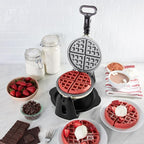 Dash Flip Belgian Waffle Maker - For Thick, Fluffy Single-Serve Waffles - Features Ceramic Nonstick Plates and Easy Flip Design - Cream