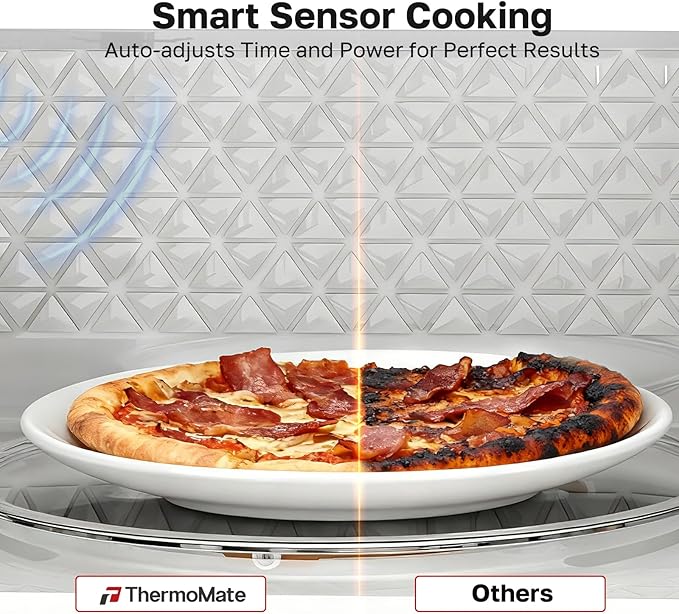 ThermoMate 30" Over the Range Low Profile Microwave Oven with Sensor Cooking, 1.2 Cu.Ft Slim, 1000 Cooking Watts, Voice Control, Multi-Stage Cooking, 400 CFM