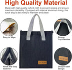 Mziart Minimalist Lunch Bag, Reusable Insulated Lunch Box for Women Men Leakproof Simple Bento Tote Adults Cooler Bag for Work Office Picnic or Travel (Black)