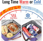 Genteen Lunch Box for Women Adults Girls - Insulated Small LunchBox Reusable, Zip Closure & Buckle Handle, Portable Cooler for Work, School, Travel (Purple)