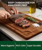 ROYAL CRAFT WOOD Wooden Cutting Boards for Kitchen Meal Prep & Serving - Bamboo Wood Serving Board Set with Deep Juice Groove Side Handles - Charcuterie & Chopping Butcher Block for Meat