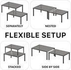 Simple Houseware Expandable Stackable Cabinet and Counter Shelf Organizer with Steel Surface, 9" D x 12.75" W x 5.9" H, Bronze