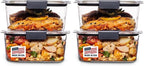 Rubbermaid Brilliance BPA-Free Food Storage Containers, Medium Deep, 4.7 Cup, Airtight & Leak-Proof, Microwave & Dishwasher Safe, 4 Count (Pack of 2)