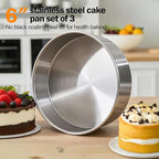 6 Inch Cake Pans Set of 3 with 100 Pieces Parchment Paper, Stainless Steel Baking Pan For Layered Cakes, Smash Cake Pans Mirror Finish Dishwasher Safe Small Cake Pan Set Cake Mold