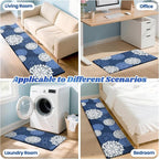 Kitchen Mats, 2PCS Non-Slip Cushioned Rugs, Anti-Fatigue Waterproof Floor Rug, Washable Standing Desk Mat, Home Laundry Office Apartment Decor and Accessories (17.3" ×70" +17.3" ×30"-Blue)