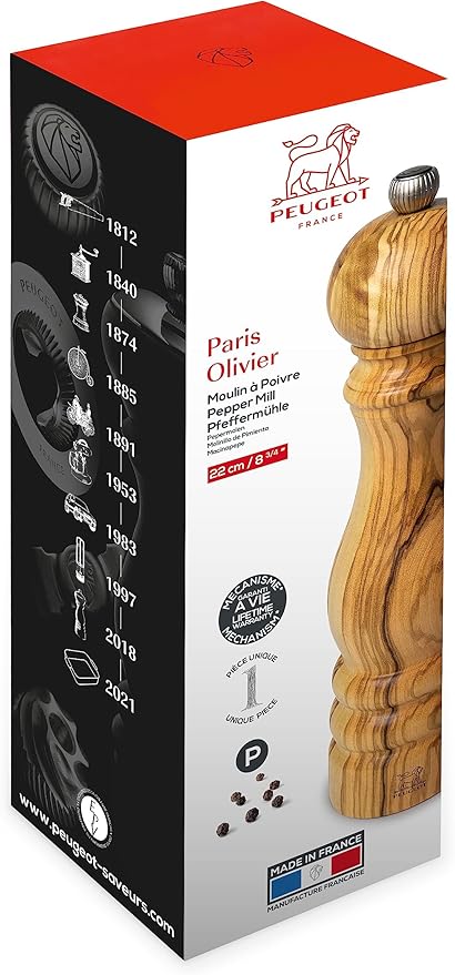 Peugeot Paris Olivier Pepper Mill 22cm - 9in Olive Wood