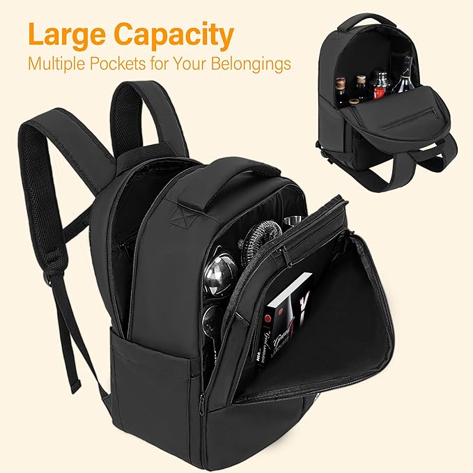 Bartender Bag, Bartender Kit Travel Backpack for Cocktail Shaker Set, Portable Carrying Bag with Compartments for Wine Bottles, for Travel Home Indoor Outdoor Party(Backpack Only)
