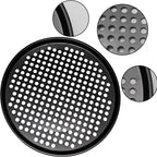 12 Inch Round Pizza Pan with Holes, Carbon Steel Pizza Pans for Frozen & Homemade Pizza, Nonstick Pizza Tray for Oven