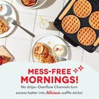 Dash Multi Mini Waffle Maker- Quad Waffle Maker for Family Breakfasts - Dual Nonstick Heating Plates & Easy-Release Surface - Compact & Fast-Heating - Aqua