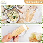 Gnocchi Board Set for Rolling Dough - 2x Paddles, 2x Rollers & 1x Cutter, Bamboo Pasta Shaper Tools Butter Maker, Garganelli Cavatelli Tortellini Cavarola Roller (Gnocchi Board Set 4)