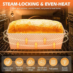 Pullman Loaf Pan with Lid, Non-Stick Carbon Steel Bread Pan for Homemade Sandwich & Sourdough Bread, 1lb Dough Capacity, Corrugated Toast Box Mold, Gold