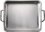 Tramontina 13.5-Inch Stainless Steel Roasting Pan with Rack, Turkey Roaster for Oven, Dishwasher Safe, Made in Brazil