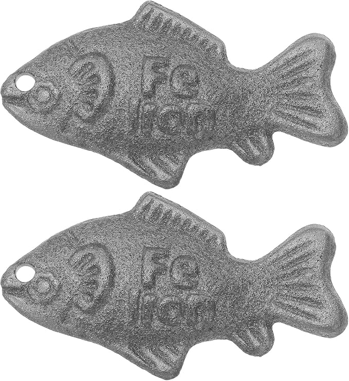 MAGICLULU Cast Iron Fish Cooking Tool 2-Pack Natural Iron Supplement for Vegan Nutrition Athletes Pregnant Women Safe Boost for Cooking Soups and Foods