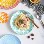 Selamica Ceramic Dinnerware Sets for 6, 18 Pieces Plates and Bowls Set, Scratch Resistant Dishes Set, Dishwasher&Microwave Safe, Assorted Colors