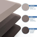 KitchenClouds Kitchen Mat Cushioned Anti Fatigue Kitchen Rug 0.8inch Waterproof Non Slip Kitchen Rugs and Mats Standing Desk Mat Comfort Floor Mats for Kitchen Sink Office (17.3"x28",Khaki)