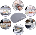 To encounter Silicone Microwave Mat - Round 12" x 12" - Set of 4 Heat Resistant Multifunctional Mat, Splatter Guard, Trivet, Hot Pad, Pot Holder