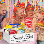 Snack Organizer for Countertop, Wood Pantry Storage Bins with Handles, Snack Bar Organizer for Pantry Shelf, Kitchen, 4 Compartment Food Container Snack Box, Pantry Organizer for Snacks, Chips