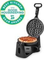 Dash Flip Belgian Waffle Maker - 6.5" Nonstick Surface - Rotating Belgian Waffle Maker with Quick Heat-Up System for Easy Breakfasts - Supports Multi-Use - Black