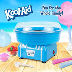 Kool-Aid Cotton Candy Machine - Fun Cotton Candy Machine for Kids with 2 Reusable Cones, 1 Sugar Scoop, and 1 Extractor Head – Blue