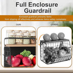 Magnetic Shelf for Fridge,Hanging Wall Basket for Potato Onion Fruit and Vegetable Storage Bins,Large Produce Container Magnetic Spice Rack for Refrigerator Kitchen Counter Pantry,Black