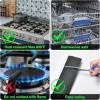 Silicone Stove Counter Gap Cover / Filler by Kindga 25" Long, Sealing Spills Between Kitchen Appliances Washing Machine and Stovetop, Set of 2 (Black)