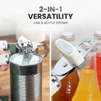 Zulay Kitchen Heavy Duty Stainless Steel Can Opener Manual with Bottle Opener - Rust Proof Manual Can Opener With Turn Knob & Comfy Soft Grip Handles - Cream