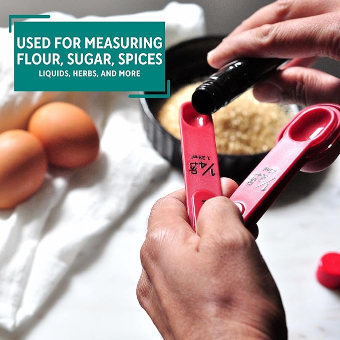 MIRRO 4pc Nested Measuring Spoons Set, Red