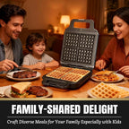 FineMade Belgian Waffle Maker with Removable Plates, Waflera Electrica, Large Waffle Iron, 3 in 1 Panini Grill Press Breakfast Sandwich Maker, Electric Griddle, Grilled Cheese Maker, Breakfast Station