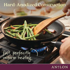 Anolon Advanced Home Glass Lids, Stainless Steel and Silicone Handles, 2 Piece, 10 Inch and 12 Inch Lid Set, Onyx