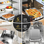 15.5" Stainless Steel Roasting Pans with Handles, Baking Pan for Oven with 2 Racks, Heavy Duty, Dishwasher Safe Rectangular Lasagna Pan with Handles for Turkey Chicken, Silver