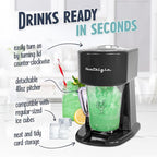 Nostalgia Retro 40-Ounce Frozen Beverage Station - Slushie Machine and Ice Shaver with Automatic Mixing for Soda, Cocktails and Margaritas - Easy & Safe Use - Black