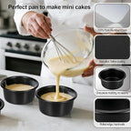 4 Inch Cake Pan Set of 5, Nonstick Cheesecake Round Cake Pans with 100 Pieces Parchment Paper, Mini Cake Tins for Baking, Non-Toxic & Leakproof Circle Cake Pan, Aluminum Material Food Grade Coating