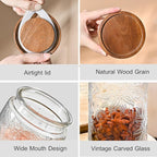 Adodeen 3-Pack 24oz Glass Jar With Airtight Lid,Kitchen Canisters For Countertop,Coffee Sugar Container Set,Pantry Glass Storage Containers For Flour,Candy,Loose Tea,Snack, mason jars