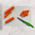 Simply Genius Rectangular Cutting Board Set - Color-Coded Cutting Mats for Kitchen - Dishwasher-Safe Plastic Chopping Board - Pack of 4, 8 x 11 in, Light Gray