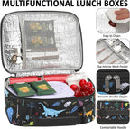 Lunch Box Kids Insulated Lunch Bag for Boys Girls Cute Reusable Lunch Tote Bag Waterproof Portable Thermal Lunch Box Kids for School Picnic Travel Dinosaur