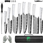 FULLHI Knife Set, 14pcs Japanese Knives Set, Multiple Colour Premium German Stainless Steel Chef Knife Set