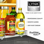 LYNK PROFESSIONAL® Pull Out Spice Organization for Cabinets - 12-3/8 inch Wide – Spice Rack for Inside Cabinets, Slide Out Spice Rack Organizer for cabinet – Pull Out Spice Rack, Sliding 1 Tier Chrome