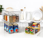 Vtopmart 12 Pack Clear Stackable Storage Bins with Lids, Large Plastic Containers with Handle for Pantry Organizer and Storage,Perfect for Bathroom,Cabinet,Kitchen,Fridge,Closet Organization