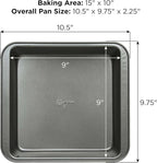 Ecolution Bakeins Square Cake Baking Pan – PFOA, BPA, and PTFE Free Non-Stick Coating – Heavy Duty Carbon Steel – Dishwasher Safe – Gray – 9” x 9” x 2”