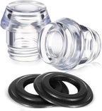 Lounsweer 2 Sets Percolator Parts Top and Washer Ring Compatible with Farberware Yosemite Coffee Percolators Replacement Transparent Coffee Pot Filters