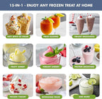 GreenPan Frost Ice Cream Maker & Slushie Machine, Soft Serve, Sorbet, Margaritas, Milkshakes, Frozen Yogurt, No Pre-Freezing, Ready in 15 Mins, 6 Modes, 7 Textures, Self-Cleaning, Family Size, Blue